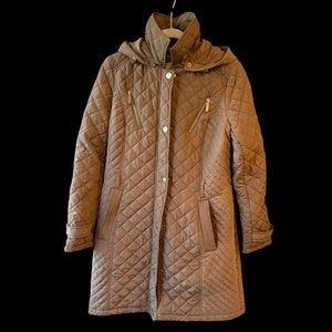 See Clip 😍 Michael Kors Quilted Coat with Removable Hood